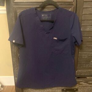 Figs navy blue navy blue one pocket scrub top